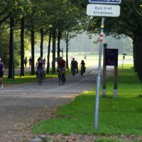 Riding through the park near Amsterdamsebos