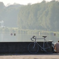 Taking a break at the Bosbaan