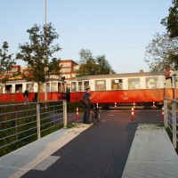 Historic tram taking wedding party for a tour