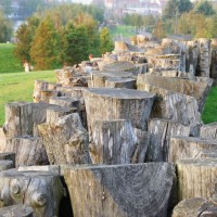 Log fence, Park Schinkel Islands