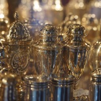 Silver salt and pepper shakers