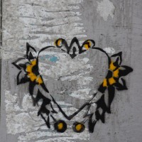 Old school tattoo art - stenciled on an electric box