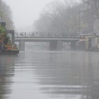 Steam rolling over the surface of the canals.