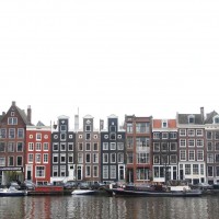 Very typical canal houses along the Amstel.