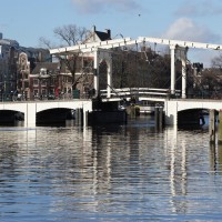 Magerebrug on the Amstel River in the center of Amsterdam