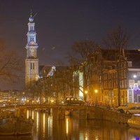 Long HDR (high dynamic range) photo of the Westerkerk on the Prinsengracht