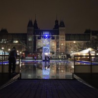 Ice skating rink behind the Rijksmuseum