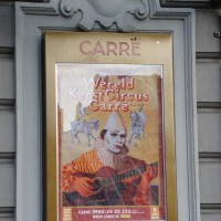 Christmas Circus poster on the front of Carré