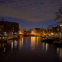 The Sluyswacht at the sluis end of the Oudeschans from the St. Antoniesluis bridge