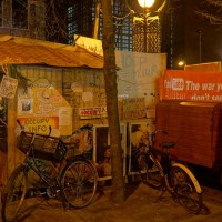 Information center of the Occupy camp on the Beursplein