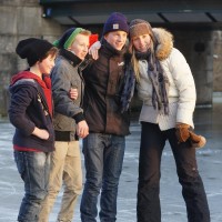 Ice skating on the Amsterdam canals, Nieuwe Prinsengracht