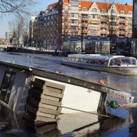 Tour boats slowing to see the site.