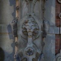 Detail on the entrance to the converted houses.