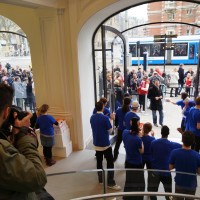 Greeting the new customers with lots of noise.