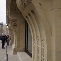 Restored architecture on the outside of the Apple store.