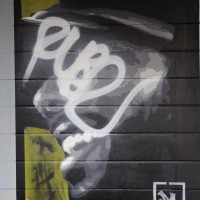 Street art, vandalized as usual.