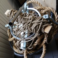 Block and tackle, ropes, used to lift stuff into a canal house.