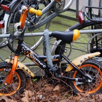 Tiny bike, massive lock