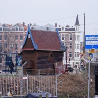 Tiny control closet made to look like a tiny house. What?
