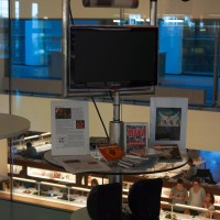 Funky self-information kiosk and CD listening station.