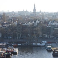 View of Amsterdam center from the top of the Library.