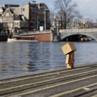 The Blauwbrug and a saloonboat in the background, from the Hermitage dock