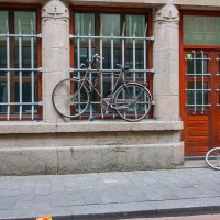 Creative bike parking on the Warmoesstraat.