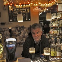 Andrew Eddy playing barman at my bar