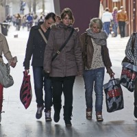 Reservoir shopping dogs. Pretty girls taking home their loot.