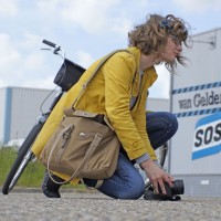 Nicole getting some shots of Ben and his monster wall