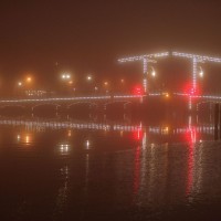 Skinny Bridge (magerebrug) in the fog